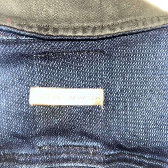 Guess Y2K Denim Leather Moto Jacket Small - Picture 8 of 16